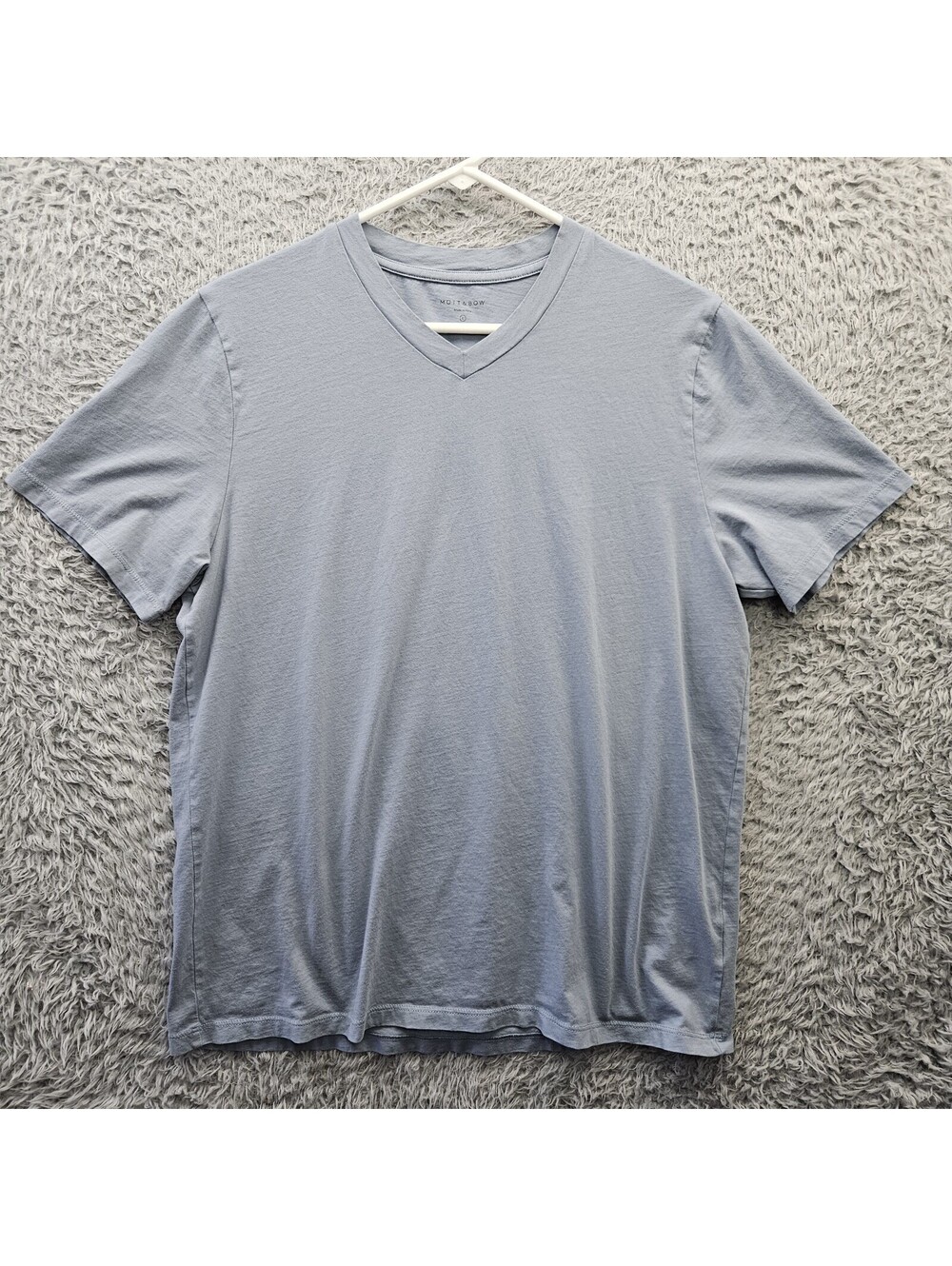 Mott & Bow Driggs T Shirt Large V Neck Men Blue Pima Cotton